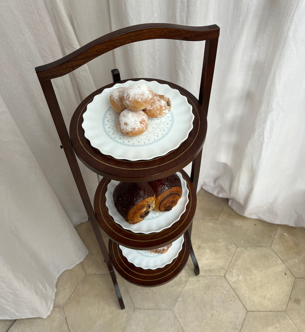 Antique Edwardian Inlaid Cake Stand